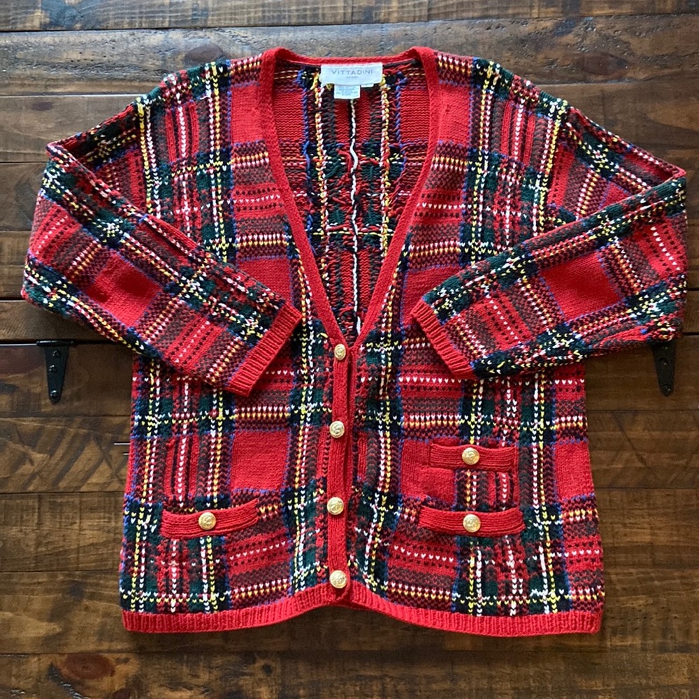 Vintage Plaid Cartigan